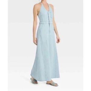 Women's Halter Neck Denim Maxi Dress - Universal Thread™ NWT